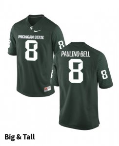Men's Michigan State Spartans NCAA #8 Lashawn Paulino-Bell Green Authentic Nike Big & Tall Stitched College Football Jersey ES32X23HA